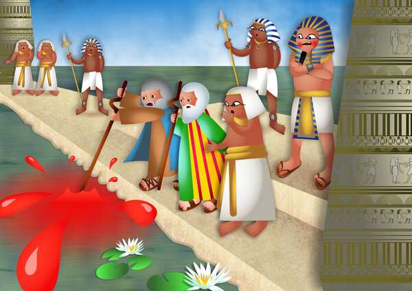 cartoon biblical Moses and Aaron