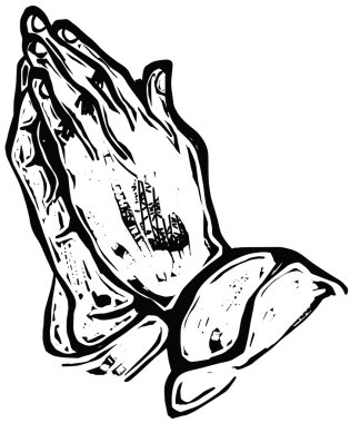 Hand painted praying hands clipart