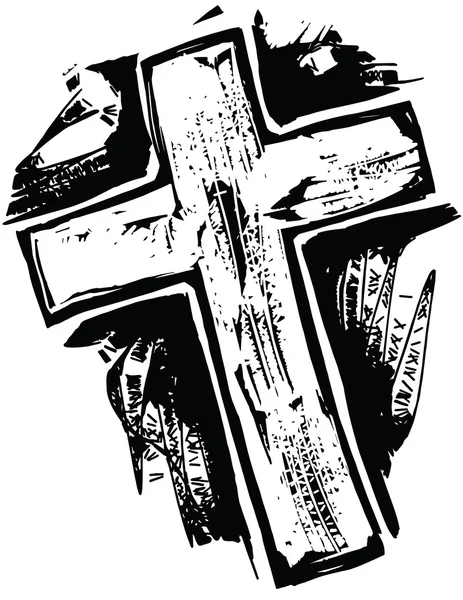 Cruz dibujada a mano — Vector de stock