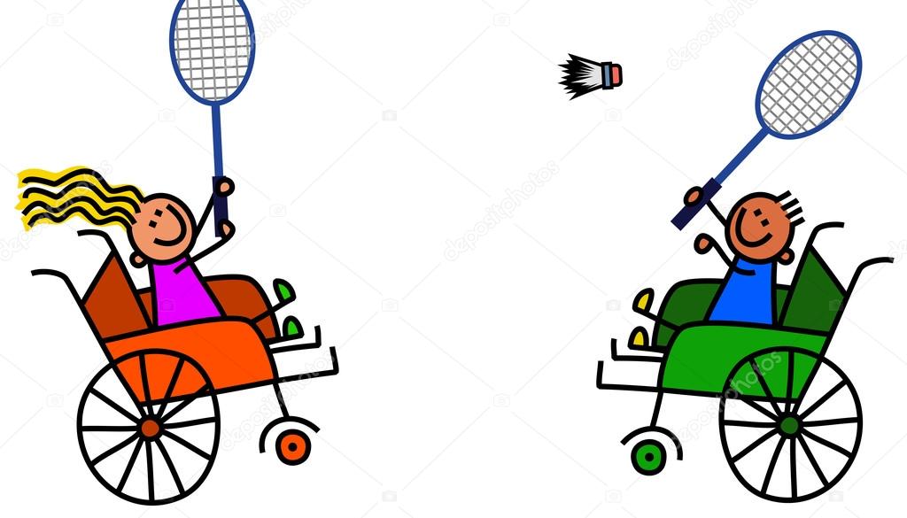 disabled children playing badminton