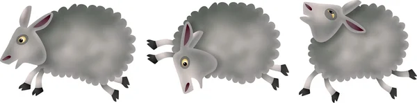 Cartoon Following Sheep — Stock Photo, Image