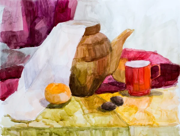 Still life, watercolor drawing — Stock Photo, Image