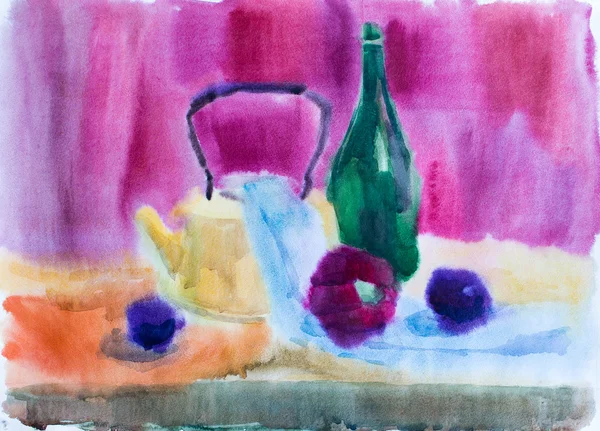 Still life, watercolor drawing — Stock Photo, Image