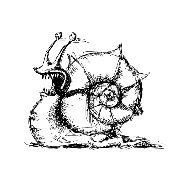 Bosquejo de caracol, ilustración vectorial — Archivo Imágenes Vectoriales