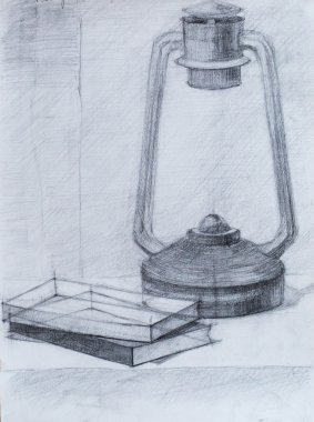 Natürmort, karakalem