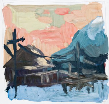 Köy, suluboya kroki