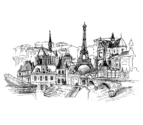 Paris, vector illustration — Stock Vector