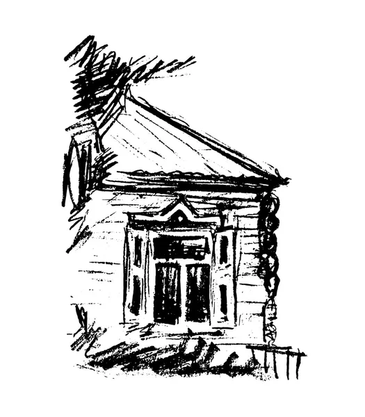 Antigua casa de campo, ilustración vectorial — Vector de stock