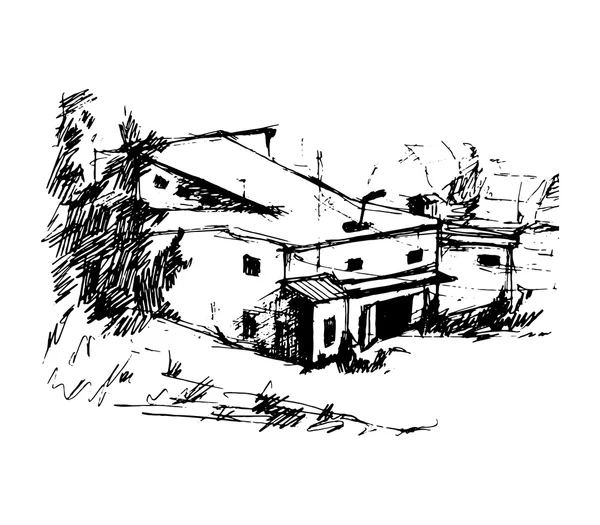 Casa nella foresta, illustrazione vettoriale — Vettoriale Stock