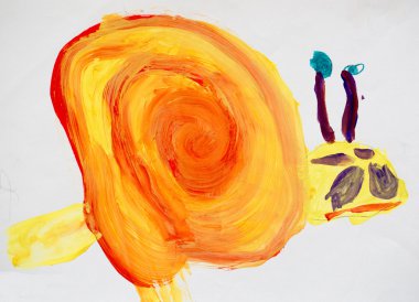 Salyangoz, suluboya resim çizme