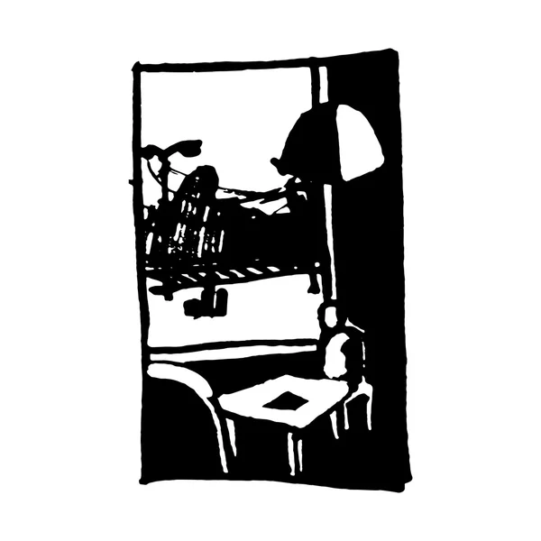 W kawiarni, ilustracji wektorowych — Wektor stockowy