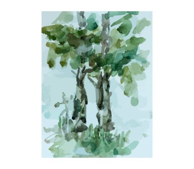 Yeşil orman, vektör çizim