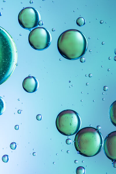 Blue and green oil and water abstract