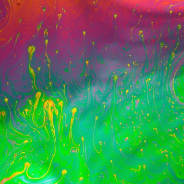 Psychedelic abstract formed by soap bubble reflecting light clipart