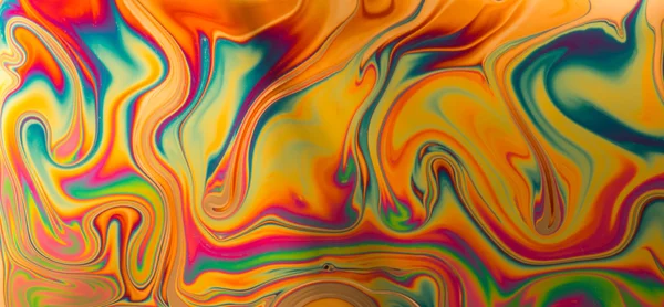 Psychedelischer Hintergrund durch Seifenblase, die Licht reflektiert — Stockfoto