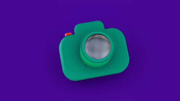 Foto camera pictogram geïsoleerd op de achtergrond. 3d destructie — Stockfoto