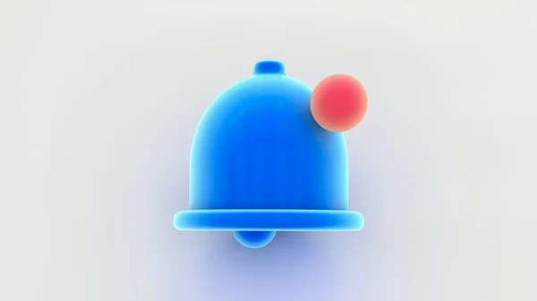 Mavi Hatırlatma çan simgesi. 3d oluşturma. 