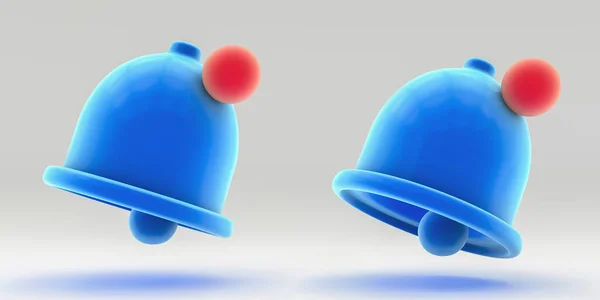 Mavi Hatırlatma çan simgesi. 3d oluşturma. 