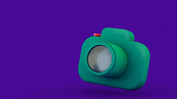 Kamera ikonu arka planda izole edildi. 3d oluşturma