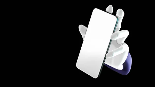 El telefonu, arka planda izole edilmiş. 3D görüntüleme. Sosyal medya, uygulama, mesajlar ve yorumlar için model konsept.