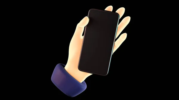 El telefonu, arka planda izole edilmiş. 3D görüntüleme. Sosyal medya, uygulama, mesajlar ve yorumlar için model konsept.