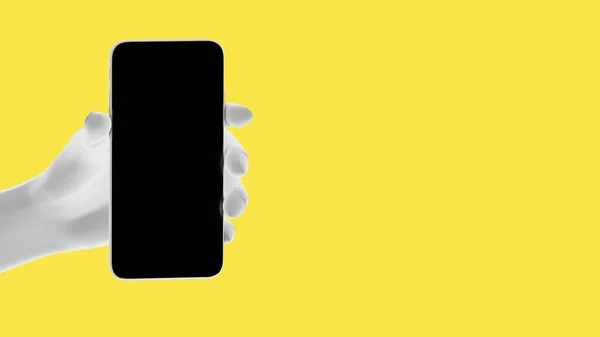 El telefonu, arka planda izole edilmiş. 3D görüntüleme. Sosyal medya, uygulama, mesajlar ve yorumlar için model konsept.