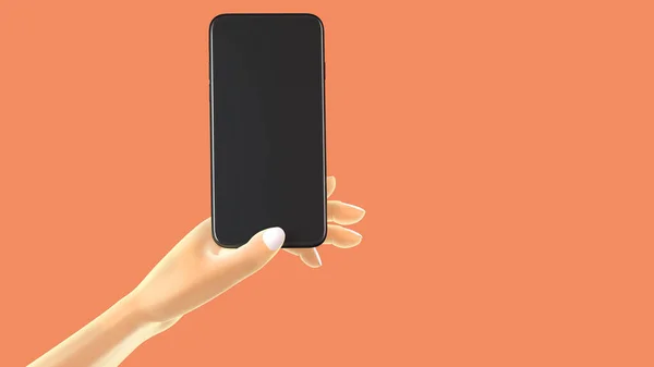 El telefonu, arka planda izole edilmiş. 3D görüntüleme. Sosyal medya, uygulama, mesajlar ve yorumlar için model konsept.