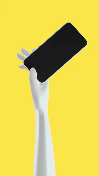 El telefonu, arka planda izole edilmiş. 3D görüntüleme. Sosyal medya, uygulama, mesajlar ve yorumlar için model konsept.