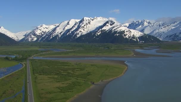 Аэроснимок Аляски — стоковое видео