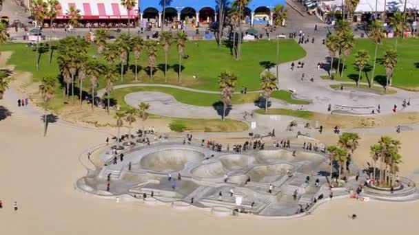 Skatepark na plaży w wenecji — Wideo stockowe