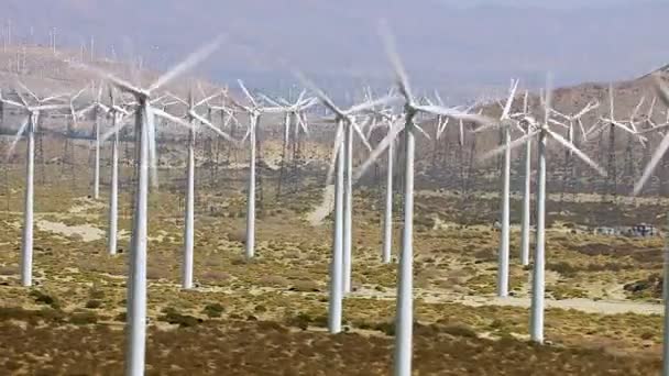 Energy producing wind turbines — Stock Video