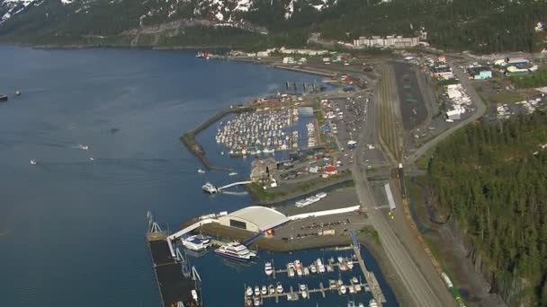 Вид с воздуха на гавань — стоковое видео