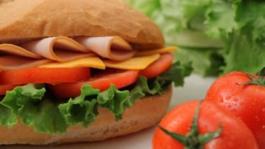 Sandviç ve sebze portre