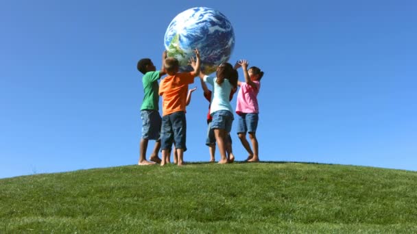 Portrait d'enfants de différentes ethnies — Video