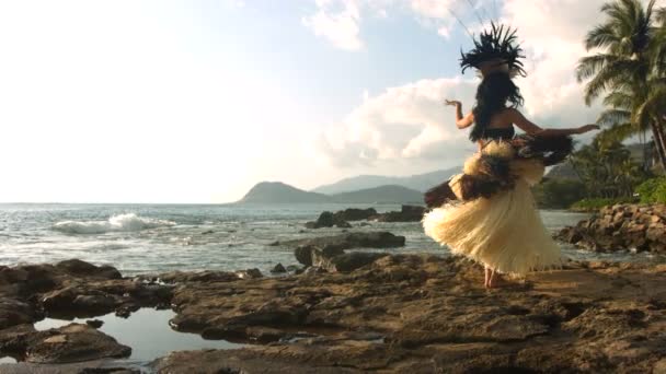Dançarina polinésia executa — Vídeo de Stock