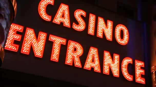 Casino entrance sign — Stock Video