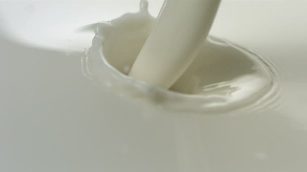 Pouring milk closeup — Stock Video