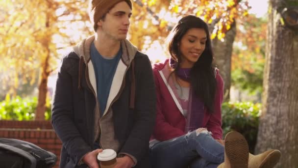 Студенти коледжу восени — стокове відео