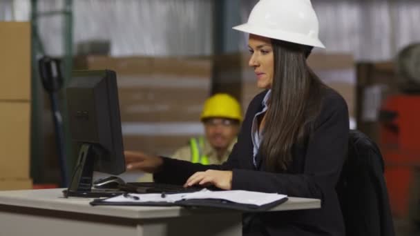 Retrato de trabajadores de la industria — Vídeo de stock