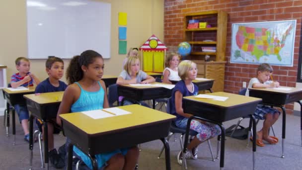 School students raise hands — Stock Video