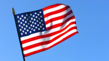 Amerika Birleşik Devletleri bayrağı sallayarak