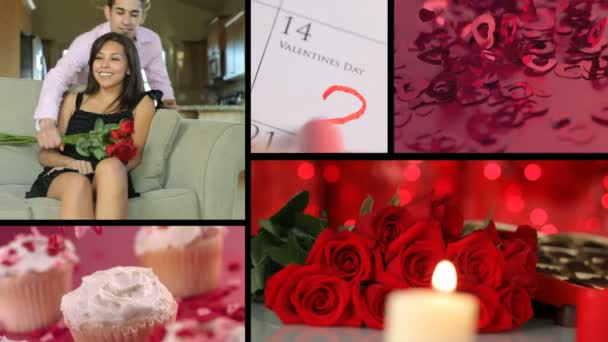 Valentijnsdag collage — Stockvideo