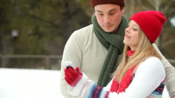 Couple take self portrait — Stock Video