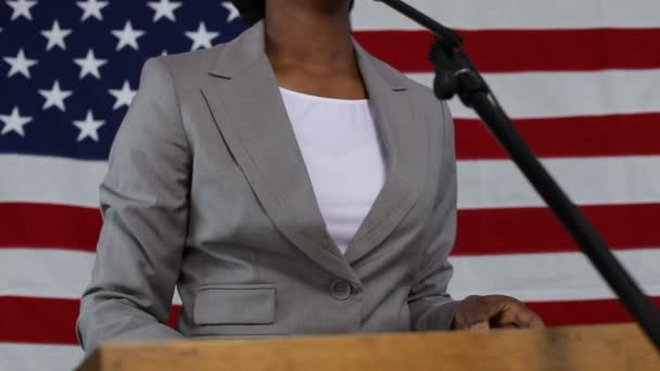 Woman gives political speech — Stock Video