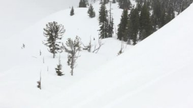 yüksek dağlarda Snowboarder