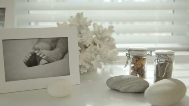 Familie frames met pfotos — Stockvideo