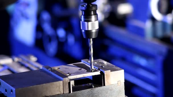 Drill pressing hole — Stock Video