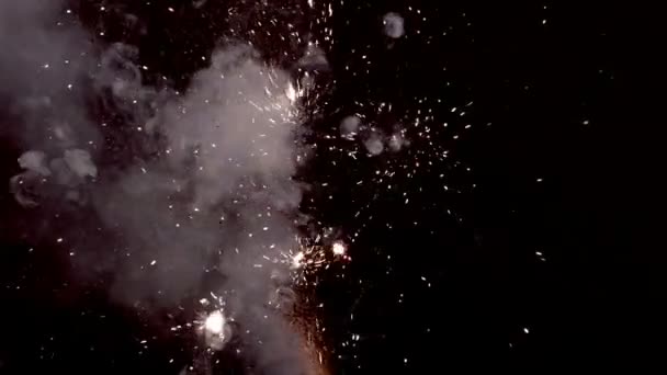Дым фейерверков крупным планом — стоковое видео