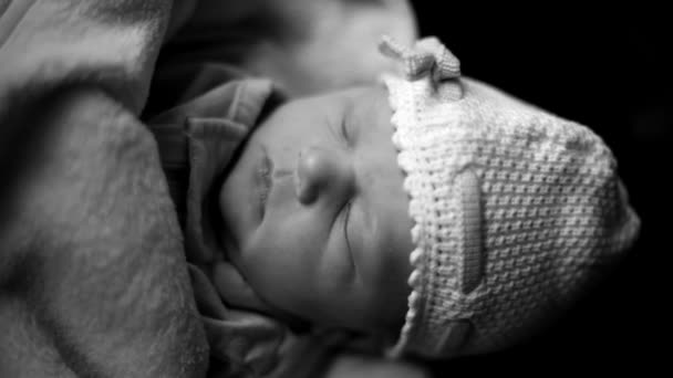 Portrait of newborn baby — Stock Video