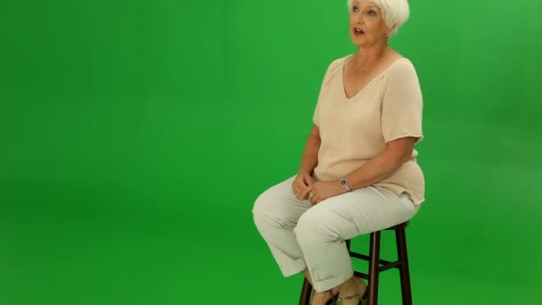 Senior woman talking — Stock Video